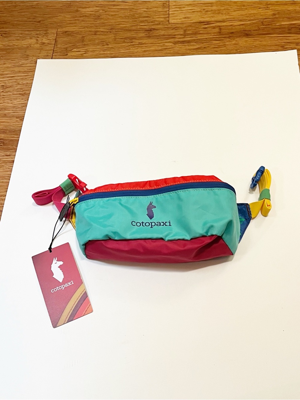 Cotopaxi Colorful Kids Belt Bag - Red, Teal, Yellow